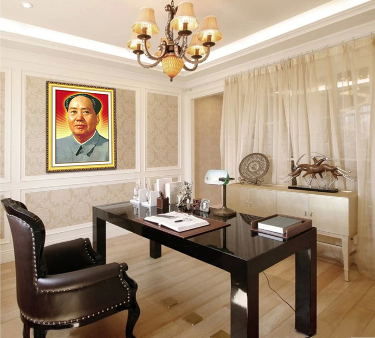 皇家至尊蒙娜丽莎十字绣新款玄关走廊大幅沙发立体画立体绣中堂画3D系列画毛主席革命人物 3D丝线毛主席45*60厘米.