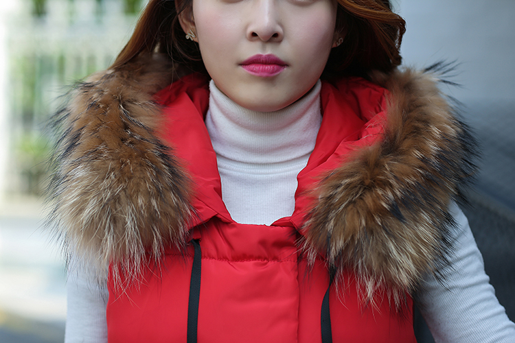
                                        欧肯嘉 羽绒棉服上衣女马甲 韩版修身棉袄马夹外套女秋冬装宽松中长款棉衣背心 黑色 L                
