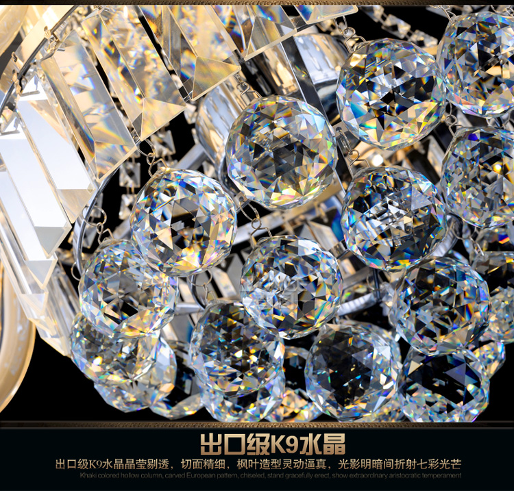 
                                        尊阁欧式原创水晶灯LED水晶吸顶灯148客厅灯卧室灯圆形灯具灯饰 标准版 5头                