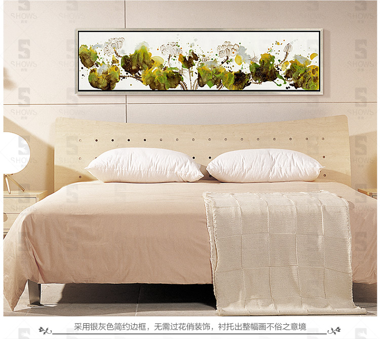 沙发背景墙装饰画客厅油画玄关壁画餐厅挂画无框画墙画831床头花 D款(单幅) 40cmX150cm