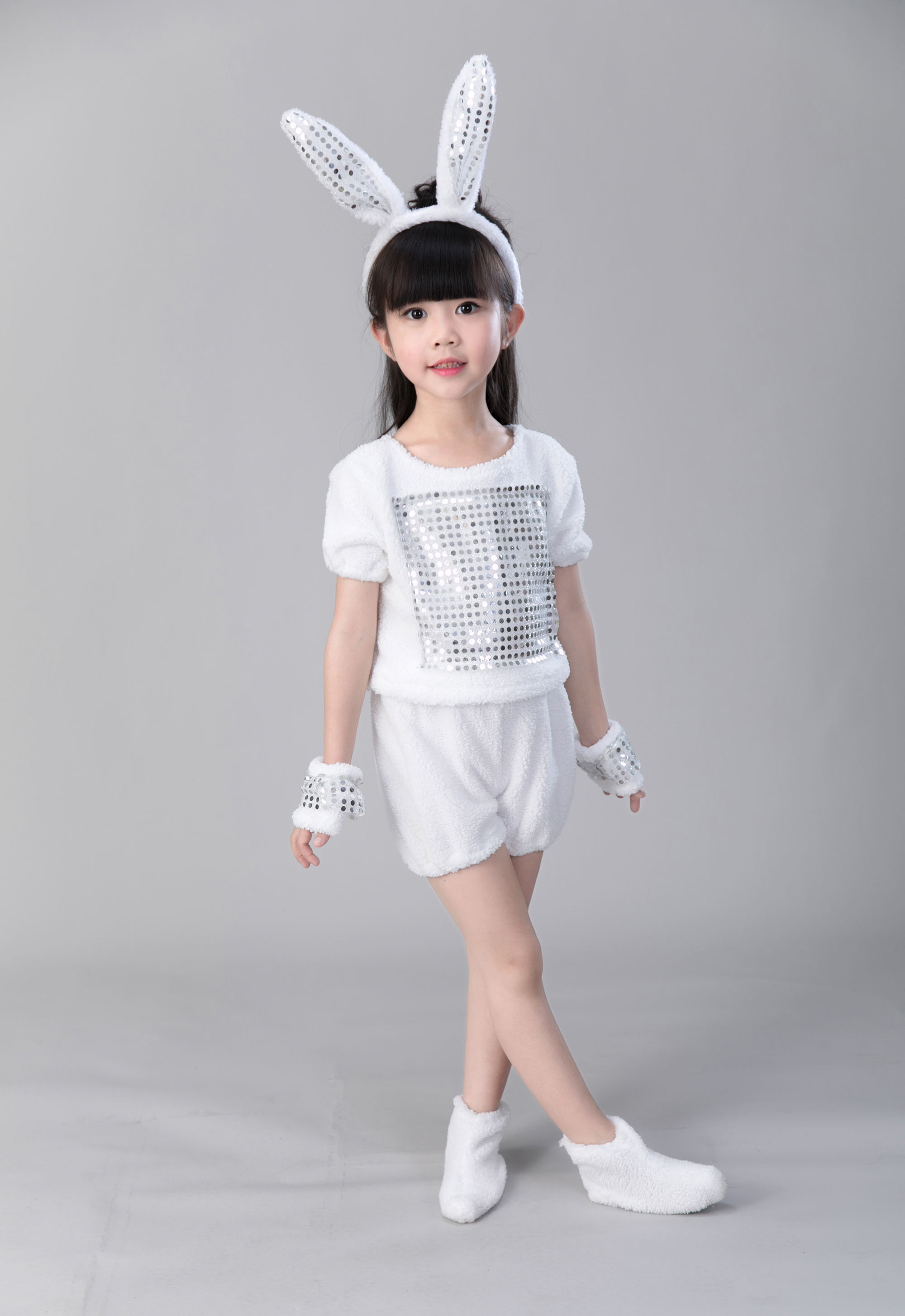 六一儿童小兔子表演服装小白兔演出服女童兔子卡通服小动物舞蹈服