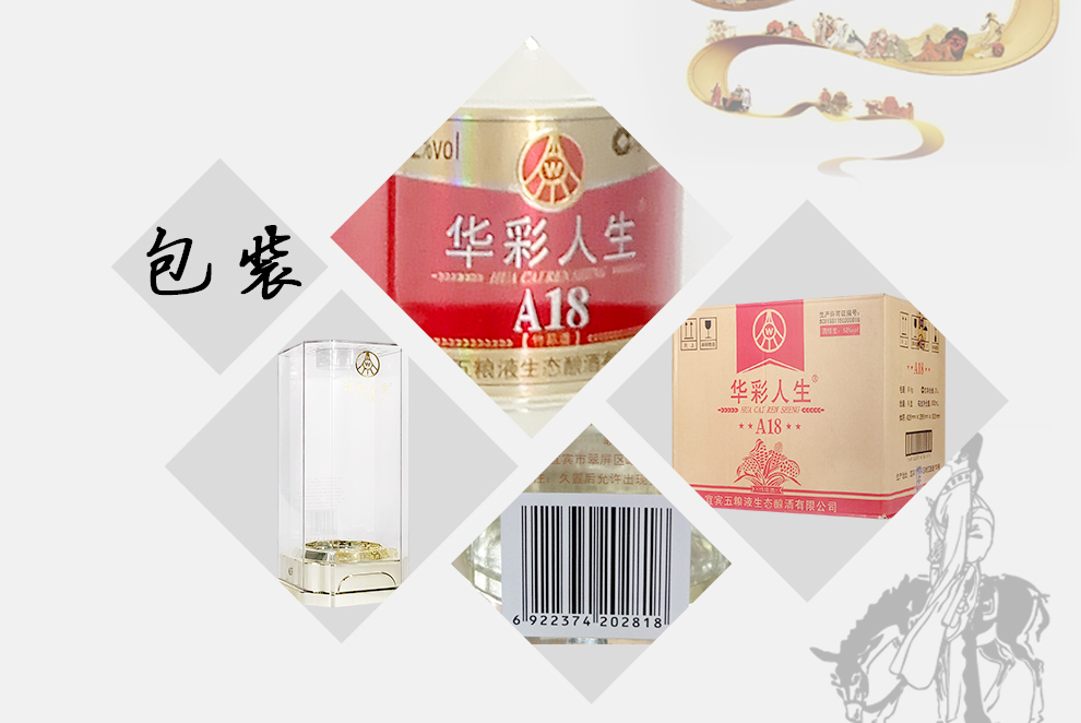宜宾五粮液股份公司 52度华彩人生 a18 白酒 华彩人生a18 500ml*6瓶