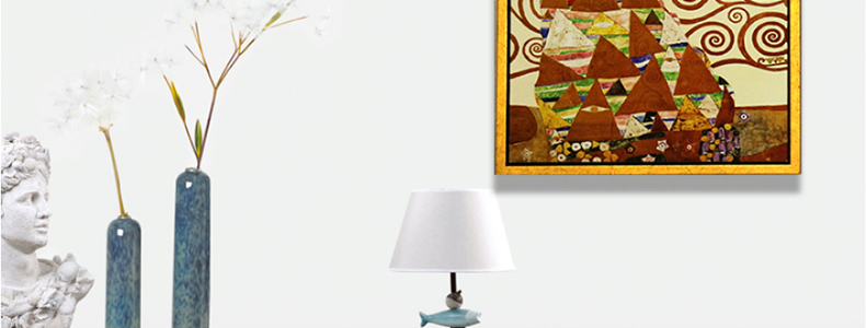 图慕 油画餐厅挂画有框画玄关画墙画三联画欧式壁画美式客厅装饰画 满足-金色vck013 64*94cm