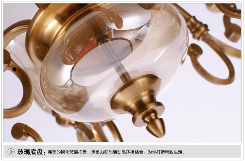 美式吊灯餐厅客厅吊灯 现代卧室吊灯 简约仿铜欧式吊灯 0260-8