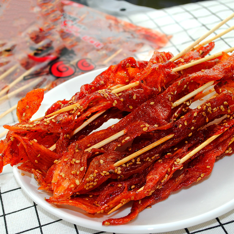 包邮豆串辣条80后怀旧老式大辣串80g*10袋香辣豆制品豆干麻辣休闲零食