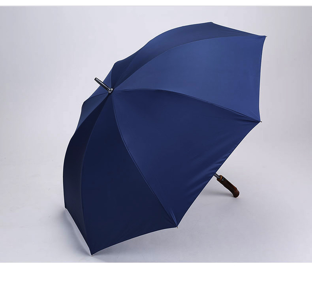 商务伞男女晴雨伞两用双人太阳伞创意复古加固 抗风 纯蓝色(皮革手柄)