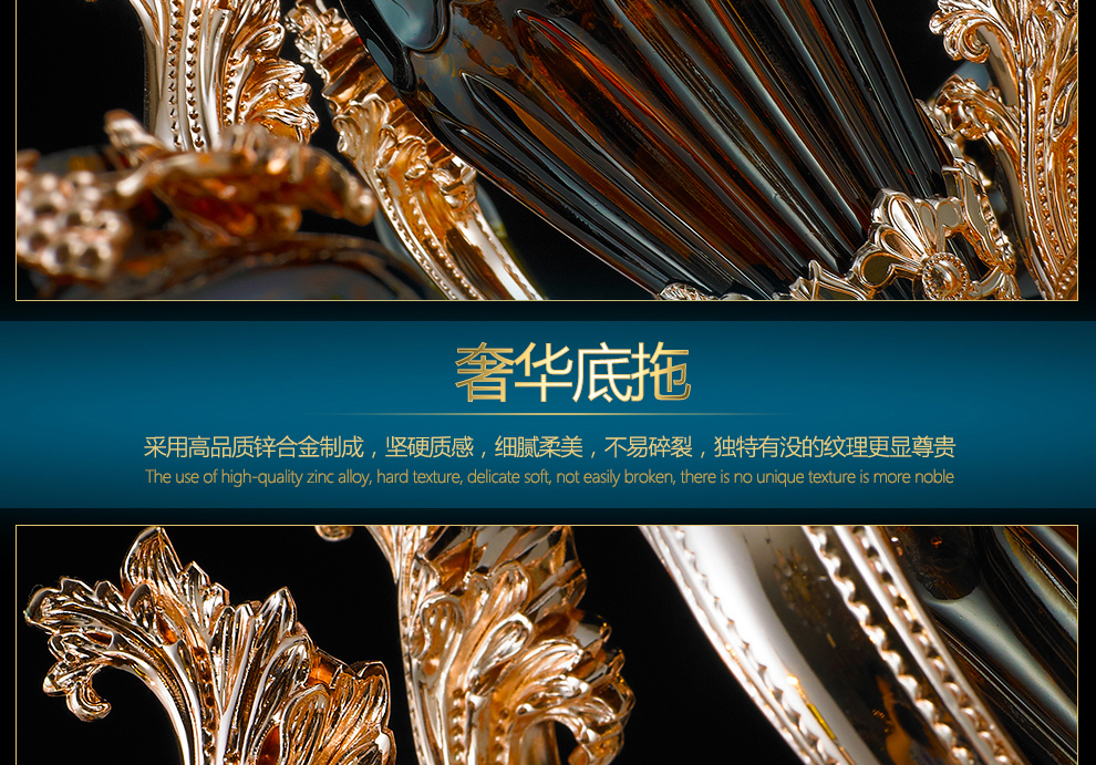 库博－光移动 欧式锌合金水晶吊灯客厅灯餐厅蜡烛复式别墅楼梯吊灯灯具 2368 榄鸿金12+6头吊灯两层