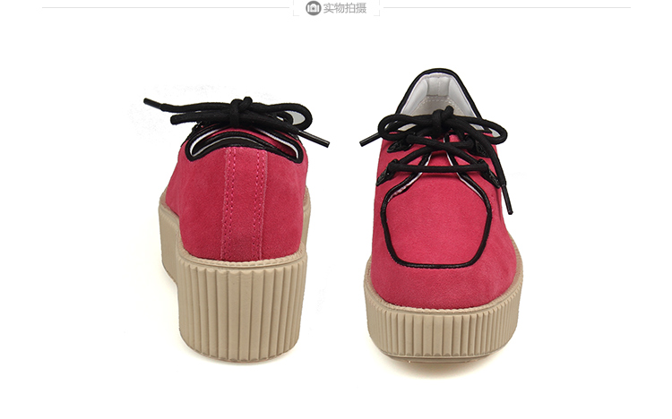 hoz【后街】时尚复古坡跟鞋 真皮大气百搭款 休闲女鞋zgas22h47 蓝色