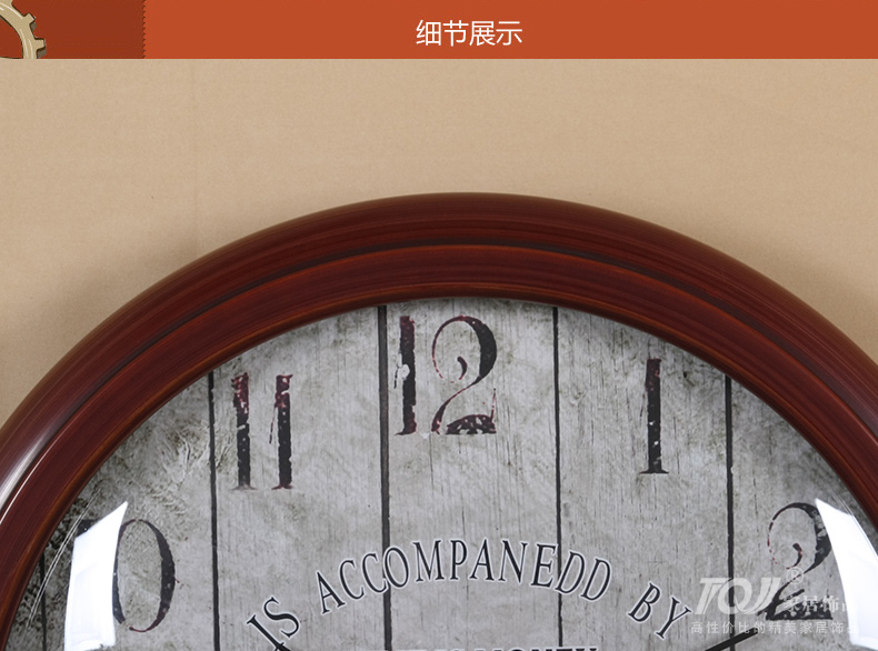 
                                                            屯奇居（TQJ）欧式纯铜壁挂钟客厅木头装饰挂表创意吉祥孔雀静音石英钟 图片色                
