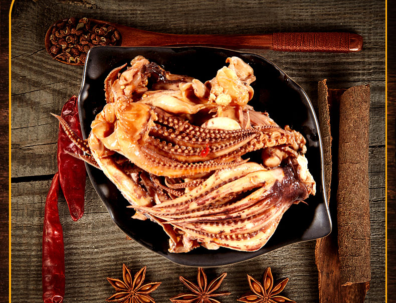 金鹏 麻辣鱿鱼爪鱿鱼头 280g 海鲜熟食 罐装 280gx1罐_ 2折现价金鹏