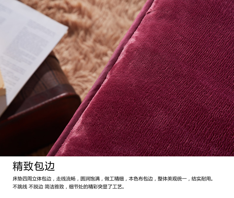 
                                        梦琉璃家纺旗舰店 床垫 法莱绒加厚软床垫 床褥 垫被 单人双人学生海绵床垫 烟灰 100cm*200cm                
