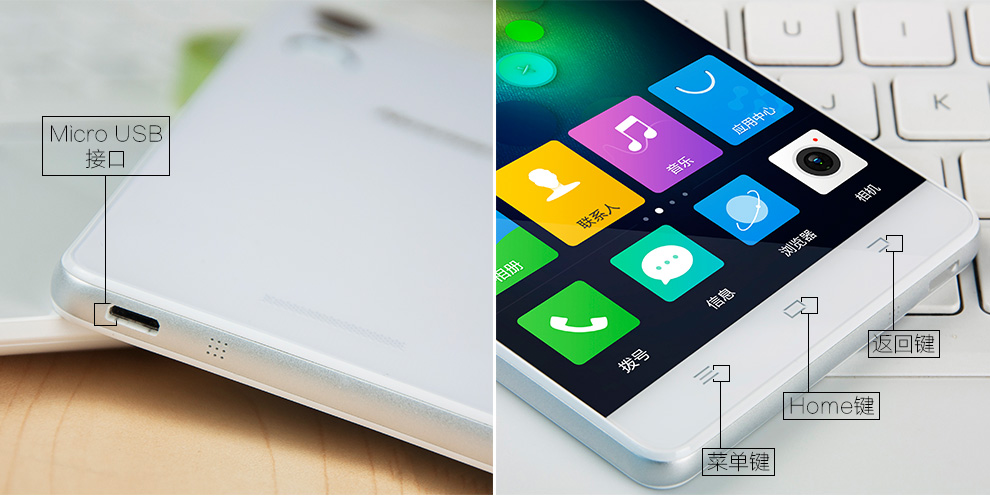 纽曼 纽扣 CM810 移动联通双4G 双卡双待（16G ROM）指纹手机 白色