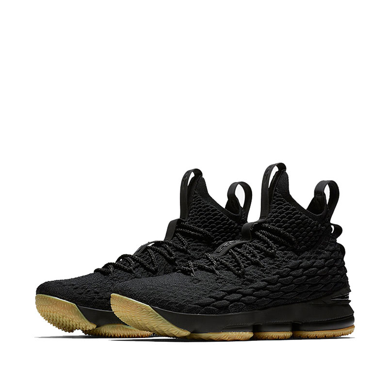 耐克男鞋nike lebron15詹姆斯15黑金飞线缓震耐磨篮球鞋897649-001