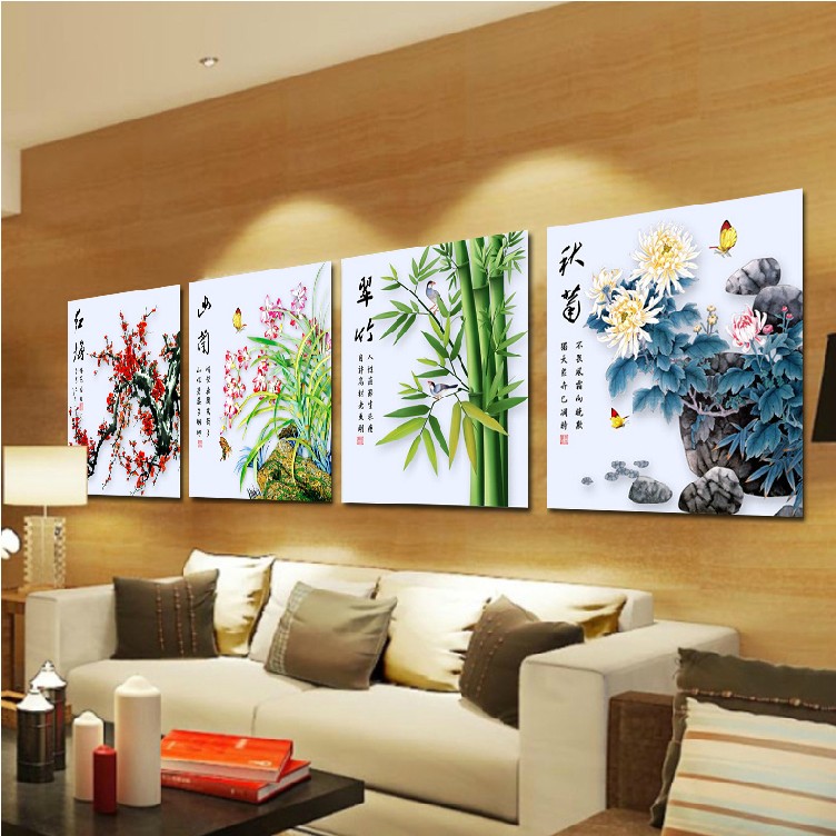
                                        皇家至尊蒙娜丽莎十字绣5D钻石画十字绣圆钻画钻石绣贴钻画梅兰竹菊花卉系列十字绣新款书房点钻 钻石画新兰40*40cm实色.                