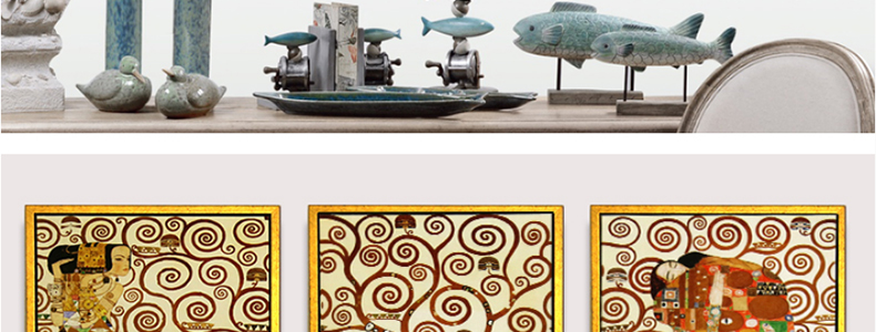 图慕 油画餐厅挂画有框画玄关画墙画三联画欧式壁画美式客厅装饰画 满足-金色vck013 64*94cm