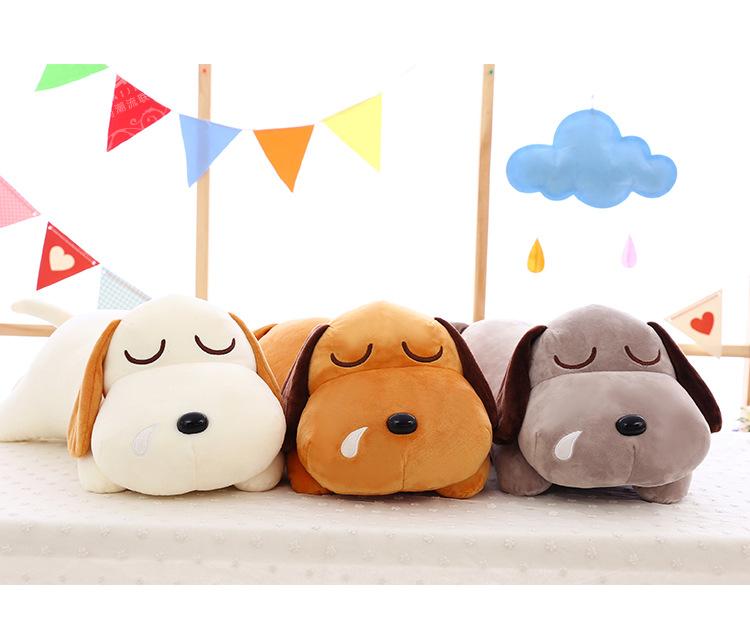 沃宏鼻涕狗毛绒玩具可爱软体趴趴狗公仔抱枕玩偶 黄棕
