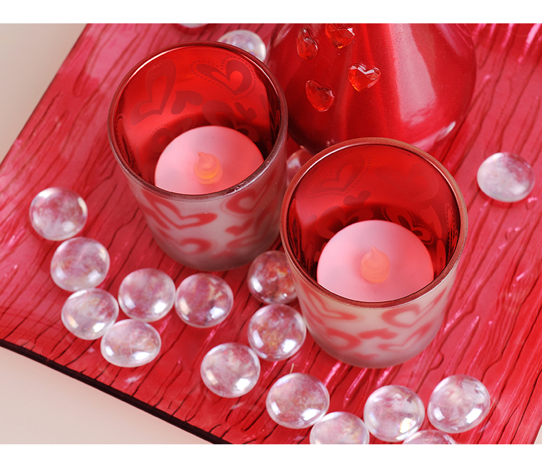 
                                        聚堂部落（jutangbuluo） 浪漫婚庆 装饰家居 蜡烛玻璃杯 含托盘石子 款式四                