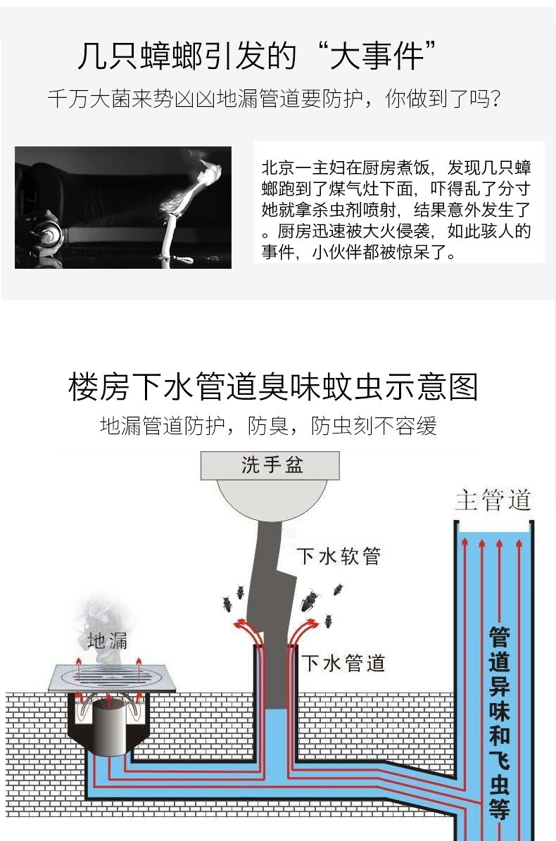 越自然下水道防臭硅胶地漏芯防臭盖厨房卫生间洗衣机排水管防虫防溢