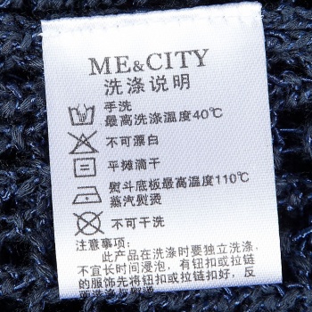 【收仓秒杀】MECITY女款两件套长袖毛织套头516905 夜蓝黑色组 155/80A