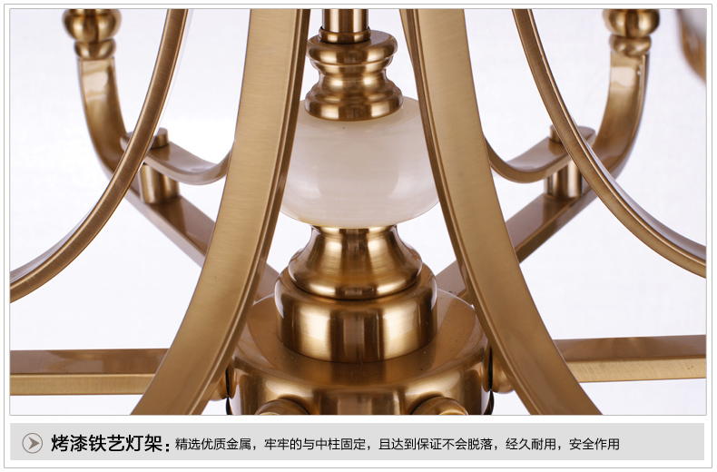 美式吊灯餐厅客厅吊灯 现代卧室吊灯 简约仿铜欧式吊灯 0255-6
