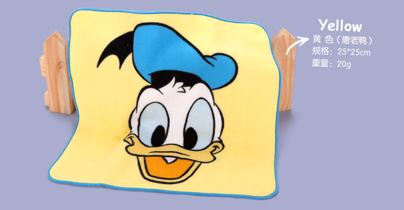 
                                        迪士尼Disney米妮米奇全家福方巾 纯棉纱布小毛巾 手帕 卡通 柔软 V紫色(米妮)                