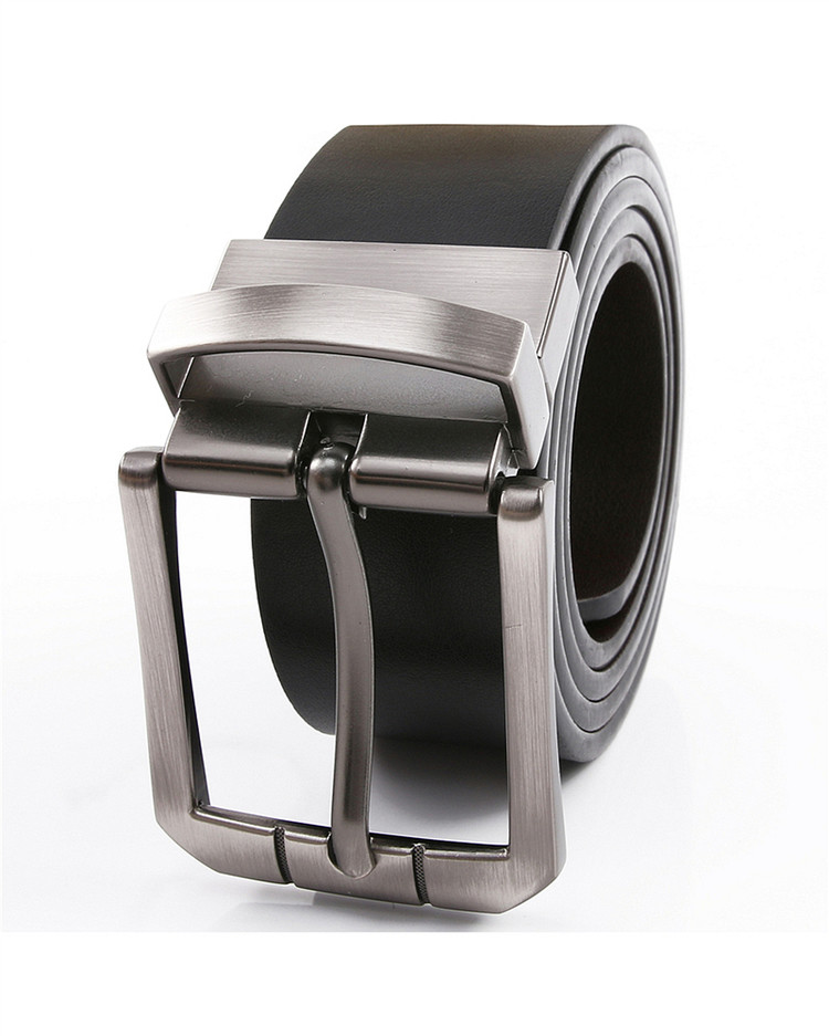 佐丹奴皮带男士腰带男装商务休闲拉丝钢扣双面皮带01131023 09黑色 大