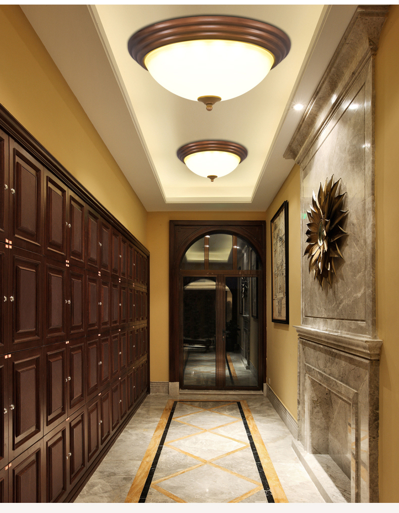 凯萨罗灯 美式铁艺吸顶灯简约温馨卧室房间灯复古乡村厨卫书房灯具 a