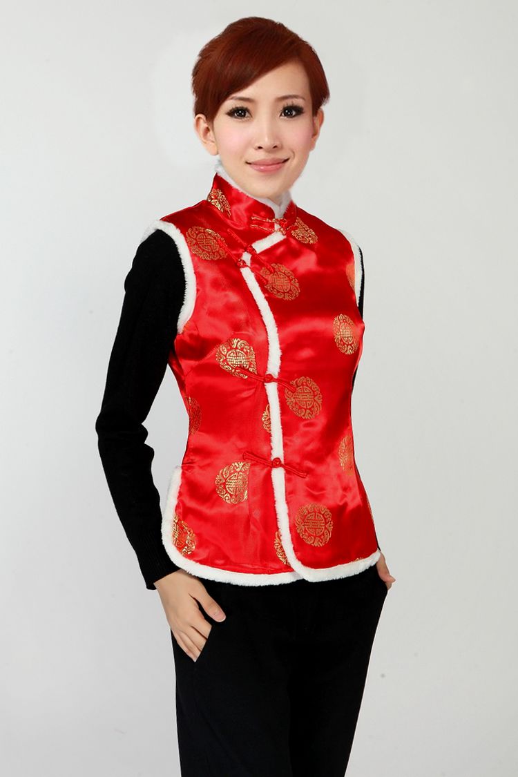 酒店超市工作服装春秋冬季喜庆无袖坎肩棉男中式唐装马甲rk男款大红s