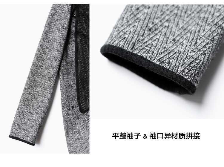 COCOBELLA 秋冬欧美风人字呢超长款显瘦薄呢子外套风衣CT311 人字纹 L