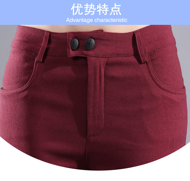 苏嫚儿 2016春季新款女装 韩版大码 弹力修身显瘦小脚打底长裤 G3544 图片色 L