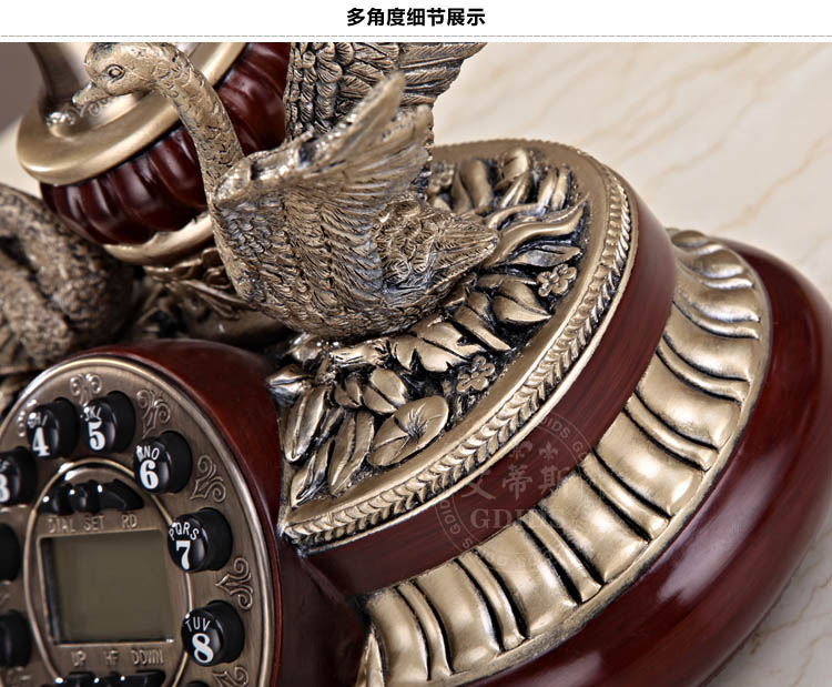 
                                        艾蒂斯 仿古电话机座机欧式电话机老式复古创意时尚 8615C按键款                