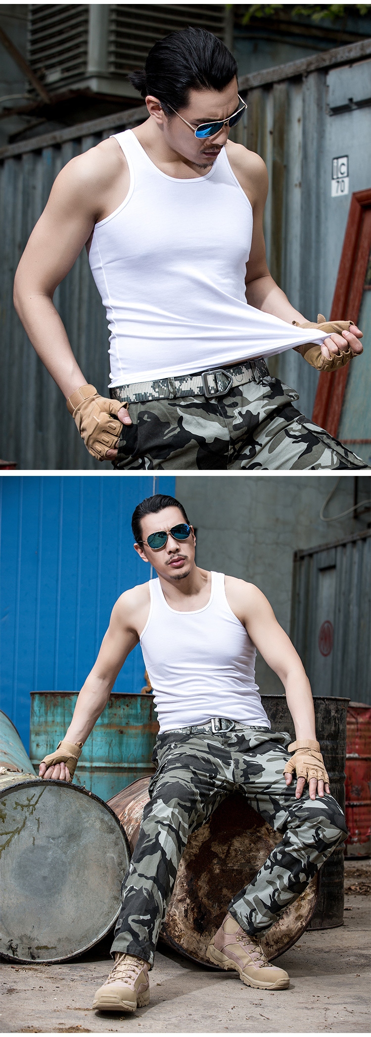 淅减07白背心白色无袖体能服训练服背心速干背心汗衫 白色 165-170/84