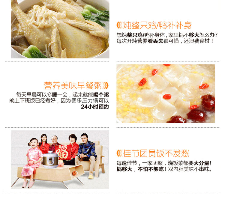 
                                        赛乐(SEILER)高压锅 电压力锅C款002 图片色                