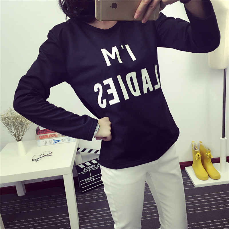 纯束春秋套头圆领卫衣女韩版运动宽松长袖显瘦薄款学生上衣 白色 M