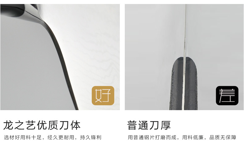 
                                        龙之艺不锈钢家用厨房刀具菜刀七件套装组合L999                