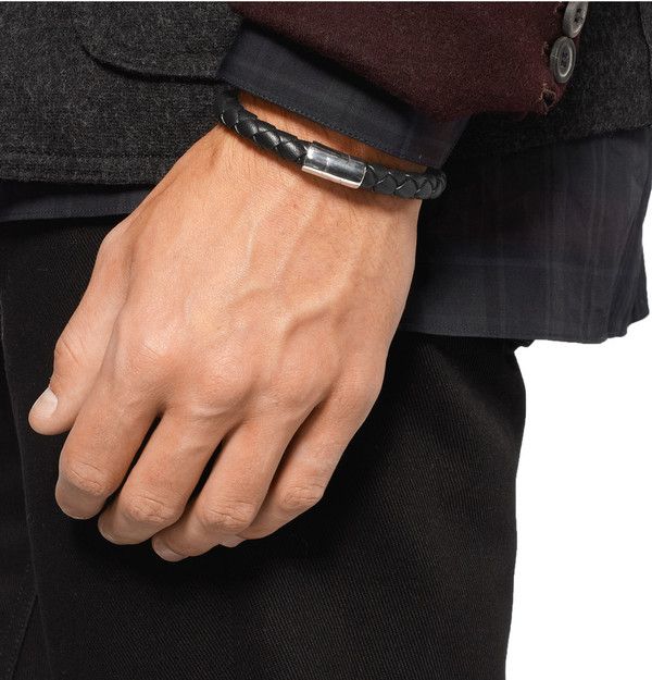 leather and silver bracelet 产品标题译文 编织皮革银色手链 品牌