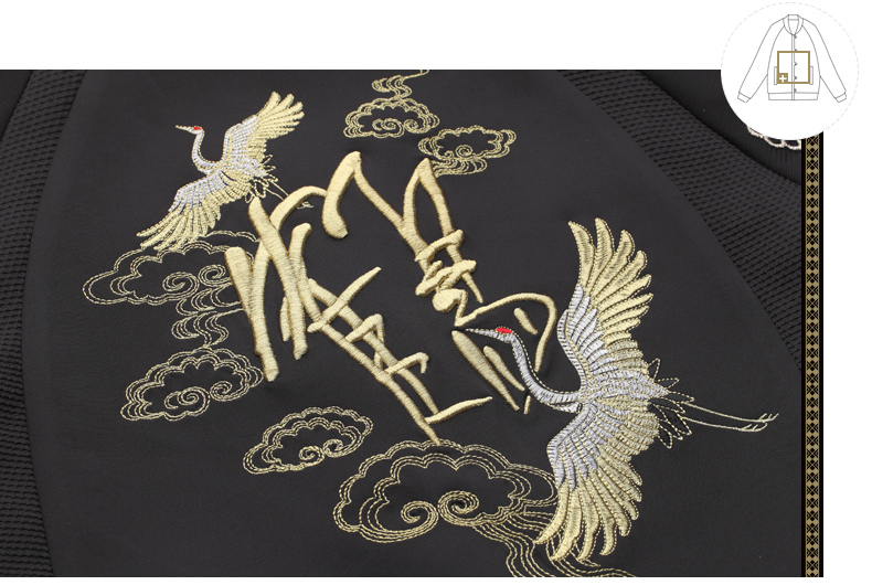 
                                        VING春装新款高端女装刺绣棒球服时尚运动衫修身短款外套夹克9531411011 黑色 XL                