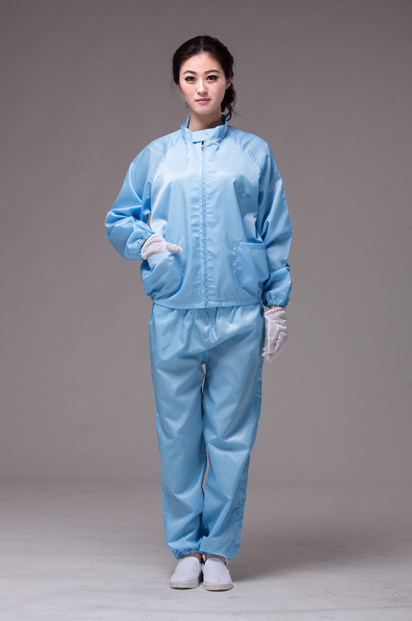 新款防静电分体服无尘洁净工作服防尘衣立领防静电夹克含裤食品无尘衣