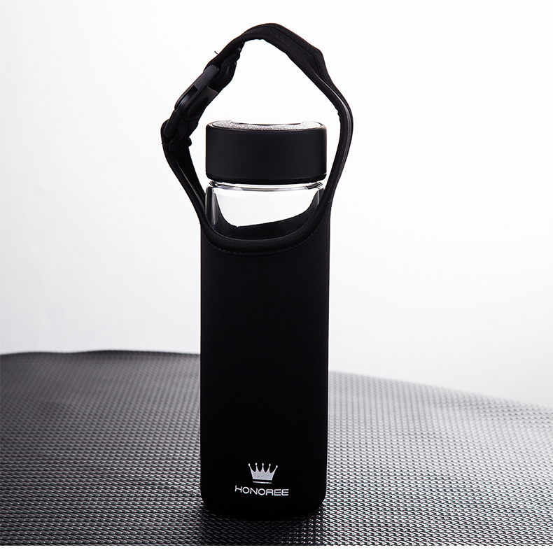 名器无色透明玻璃水杯便携杯子家用有带盖耐热玻璃大容量简约水杯_ 2