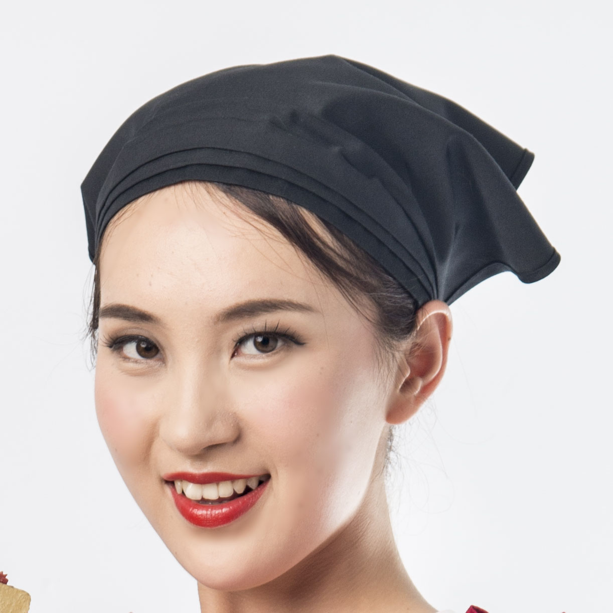 韩式厨房头巾厨师帽防油烟防尘卫生帽服务员工作包头帽三角巾(两件装