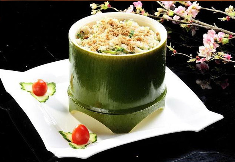 ru yue) 竹筒饭竹筒新鲜去皮蒸筒立式竹汤筒蒸饭桶蒸盅饭碗餐具竹筒汤