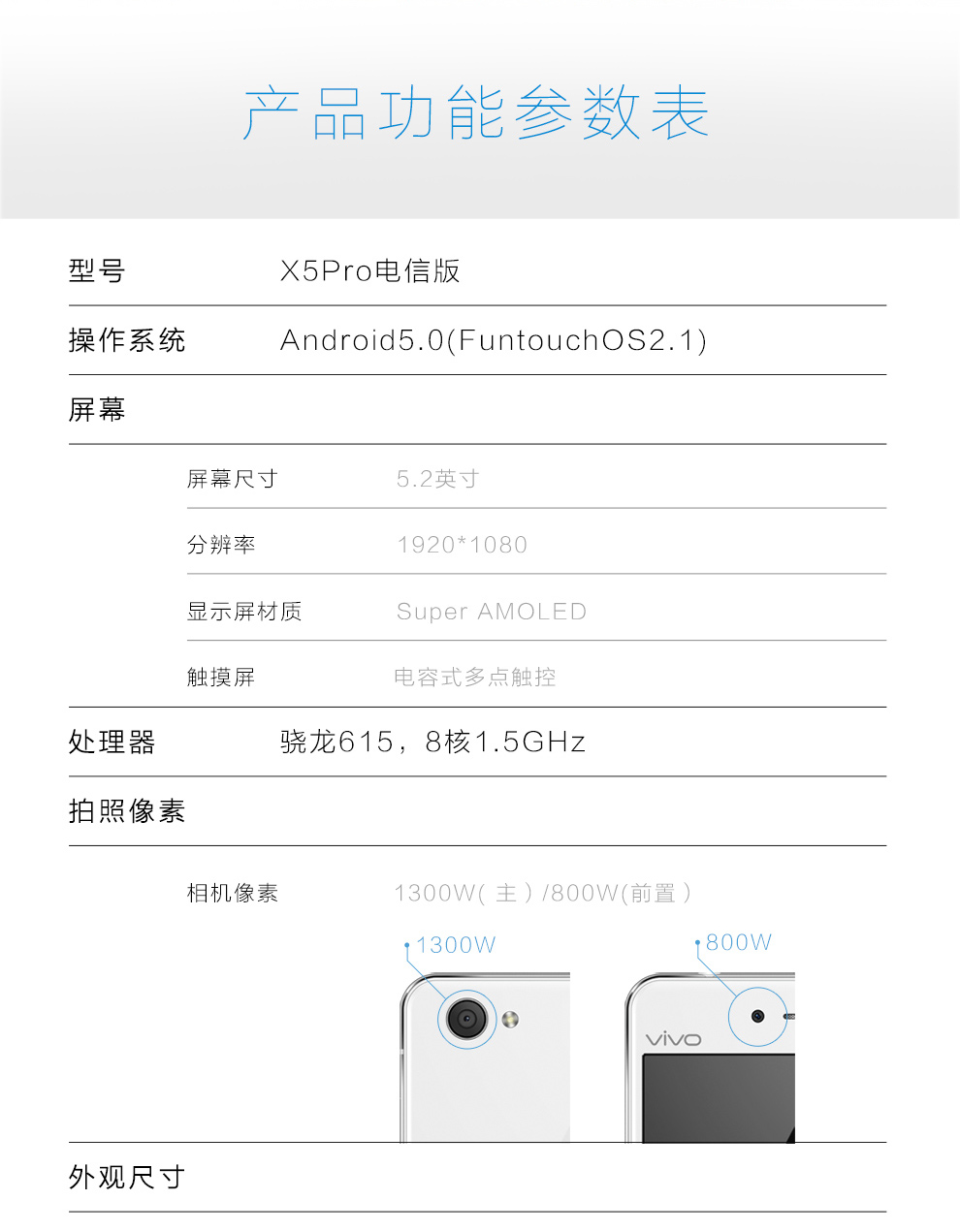 vivo X5ProV 电信4G手机 极光白