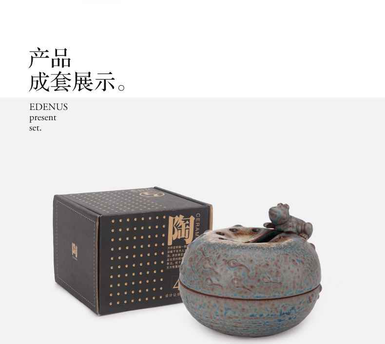 
                                        万仟堂 倒流香炉 创意 陶瓷茶道摆件招财熏香炉 沉香炉 塘边蛙声                