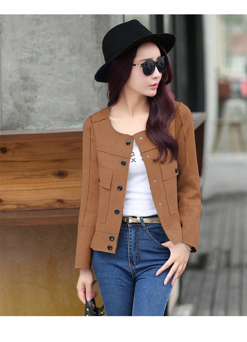 ath2015秋季新款显瘦短款外套 t236 粉色 s