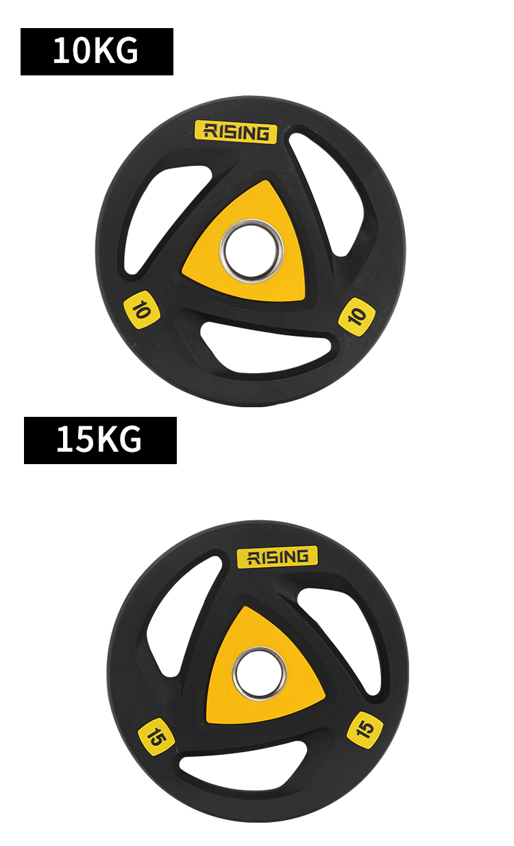 rising锐思优质cpu杠铃片大孔径50mm三孔手抓片增重片22米pro弹簧钢杆
