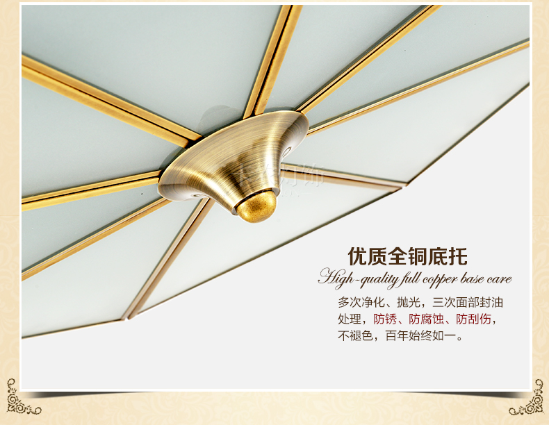 
                                        铜范灯饰全铜欧式带灯吊扇灯餐厅吊灯铜灯客厅卧室风扇灯具 风扇灯 宽45cm高46cm                