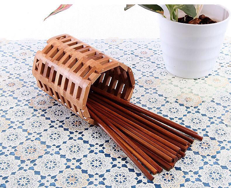 木质天然竹木筷笼子沥水挂式加厚实木筷子筒壁挂厨房筷子架家用竹网筷