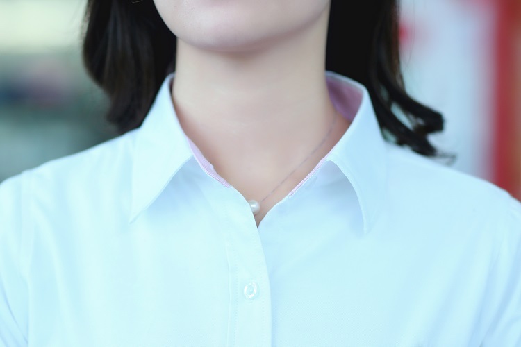 莫卡妮雪时尚韩版大码修身2015秋装新款女子衬衫长袖中长款职业装棉麻欧美 白色 XL