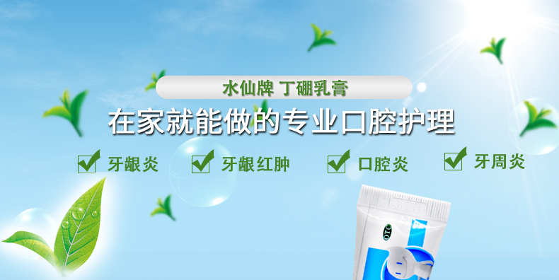 水仙牌 丁硼乳膏65g牙龈炎牙周炎 1盒装