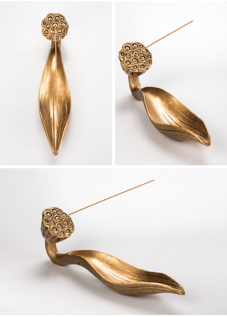 匠心坊 匠心坊家用线香插香托仿古室内创意手工供奉莲花禅意香莲小